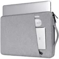 INF Sac d'ordinateur 14,1 / 15,4 pouces en toile, Sac ordinateur étanche Grey