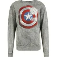 Captain America Sweat-shirt Marvel de - Vintage Shield - S - XXL - pour Femme - gris - Taille S