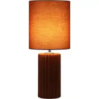 Searchlight Lampe de table orange Groove céramique