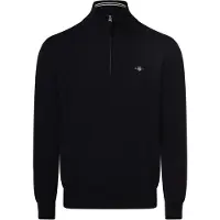 Gant pour homme. 87213 Pull en laine de mouton très fine avec demi-fermeture à glissière marine (XXL), Casuel, Classique