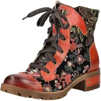 LAURA VITA Bottines à lacets mélange de couleurs / orange