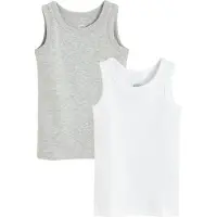 Cool Club Maillot de corps gris / blanc