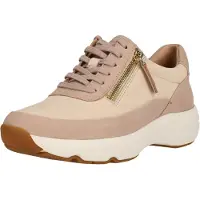 Clarks Baskets Tivoli Femme avec fermeture latérale haut de gamme 1242 Sand Combi
