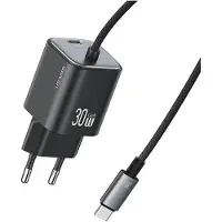 Usams Ładowarka Sieciowa Jc Series Cc264 30W Gan Mini Fast Charger 2Xusb-C Czarny