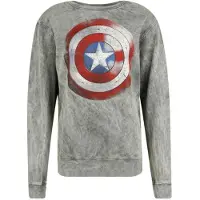 Captain America Sweat-shirt Marvel de - Vintage Shield - S - XXL - pour Femme - gris - Taille XXL