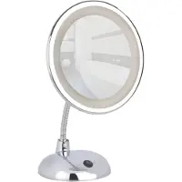 Wenko Miroir cosmétique Maquillage 3 compartiments grossissement éclairage LED STYLE Chrome