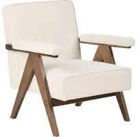 Beliani Fauteuil Evje Tissu Crème