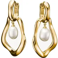 Thomas Sabo Creolen mit Perlen Anhänger Natural Beauty vergoldet, (Argent 925)