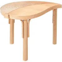 Beliani Lot de 3 tables basses en rotin naturel en forme de feuille, pour l'extérieur, style moderne, intérieur/extérieur