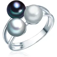 Valero Pearls Bague gentiane / argent / blanc perle