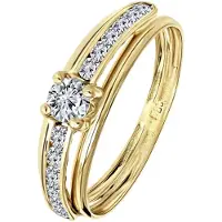 Lucardi Bague 'Klassisch' or / transparent