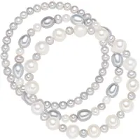 Valero Pearls Parure de bijoux gris clair / blanc