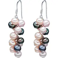 Valero Pearls Boucles d'oreilles bleu / cappuccino / rose / argent