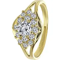 Lucardi Bague 'Klassisch' or / transparent