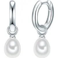 Valero Pearls Boucles d'oreilles argent / blanc perle