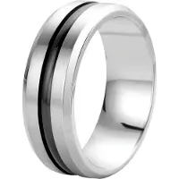 Lucardi Bague noir / argent