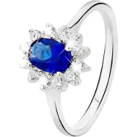 Lucardi Bague bleu / argent / transparent