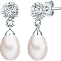 Valero Pearls Boucles d'oreilles argent / transparent / blanc perle