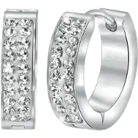 Lucardi Boucles d'oreilles argent / transparent