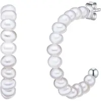 Valero Pearls Boucles d'oreilles argent / blanc perle