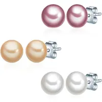 Valero Pearls Boucles d'oreilles orange pastel / rose ancienne / argent / blanc