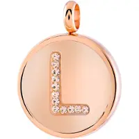 Lucardi Pendentif or rose / transparent