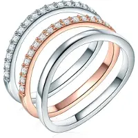 Rafaela Donata Bague or rose / argent / transparent