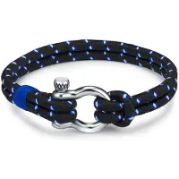 True Rebels Bracelet bleu / noir / argent / blanc