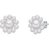 Valero Pearls Boucles d'oreilles argent / blanc perle