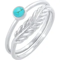 Elli Bague 'Feder' turquoise / argent