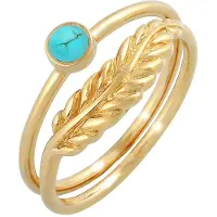 Elli Bague 'Feder' turquoise / or