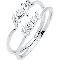 Elli Bague 'Love' argent / blanc