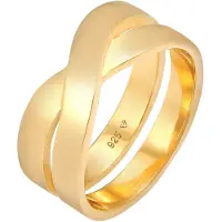KUZZOI Bague 'Crossed' or