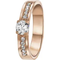 Lucardi Bague 'Florence' or rose / transparent