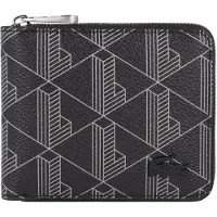 Lacoste porte-monnaie The Blend Compact Zip Wallet Monogram Noir Gris