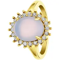 Lucardi Bague opal / or / transparent