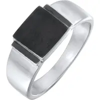 KUZZOI Bague noir / argent