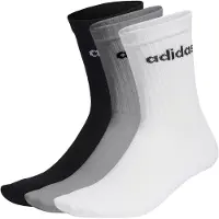 Adidas Chaussettes de sport 'Linear Crew Cushioned 3 Pairs' gris / noir / blanc