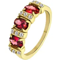 Lucardi Bague 'Vintage' or / rouge
