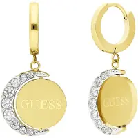 GUESS Boucles d'oreilles 'Moon Phases' or / transparent