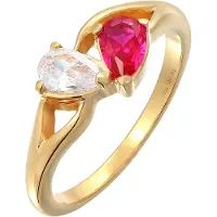Elli Bague or / rouge rubis / blanc