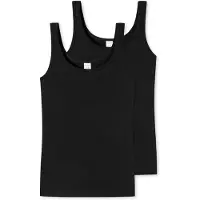 Schiesser Maillot de corps gris foncé / noir