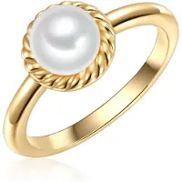 Valero Pearls Bague or / blanc perle