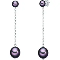 Valero Pearls Boucles d'oreilles bleu violet / argent