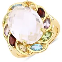 Rafaela Donata Bague aqua / jaune d'or / citron vert / bordeaux / blanc