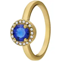 Lucardi Bague bleu cobalt / or / transparent