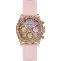 GUESS Montre à affichage analogique or / violet / rose