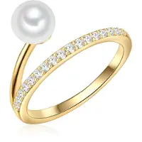 Valero Pearls Bague or / argent / blanc perle