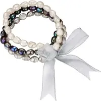 Valero Pearls Bracelet gris / anthracite / blanc