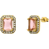 Lucardi Boucles d'oreilles 'Vintage' or / rose / transparent